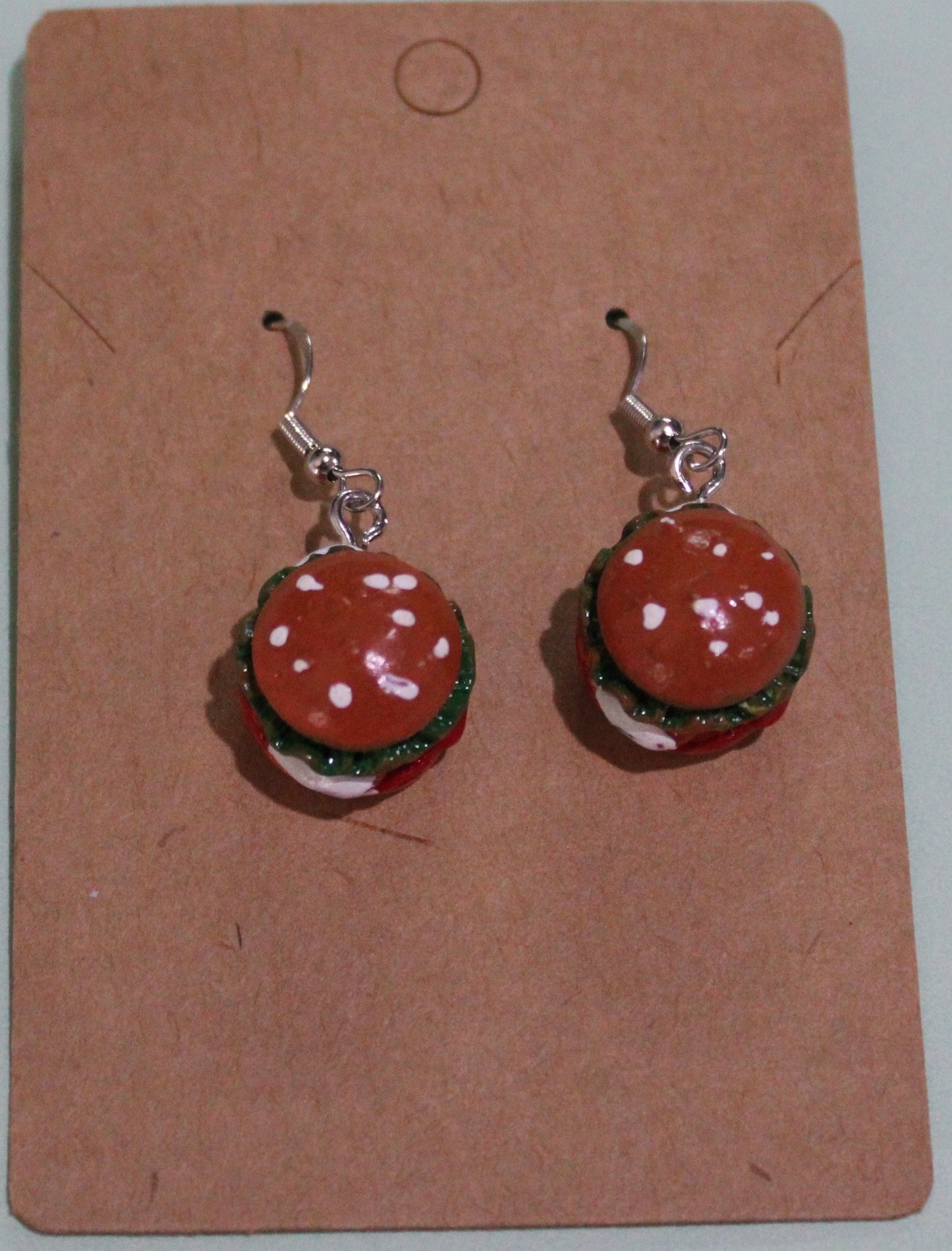 3D Hamburger Earrings