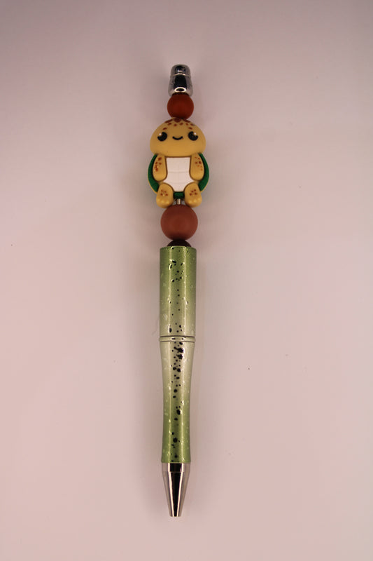 Green Sparkle Turtle Pen