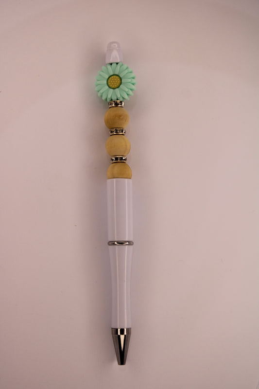 White Green Petal Pen
