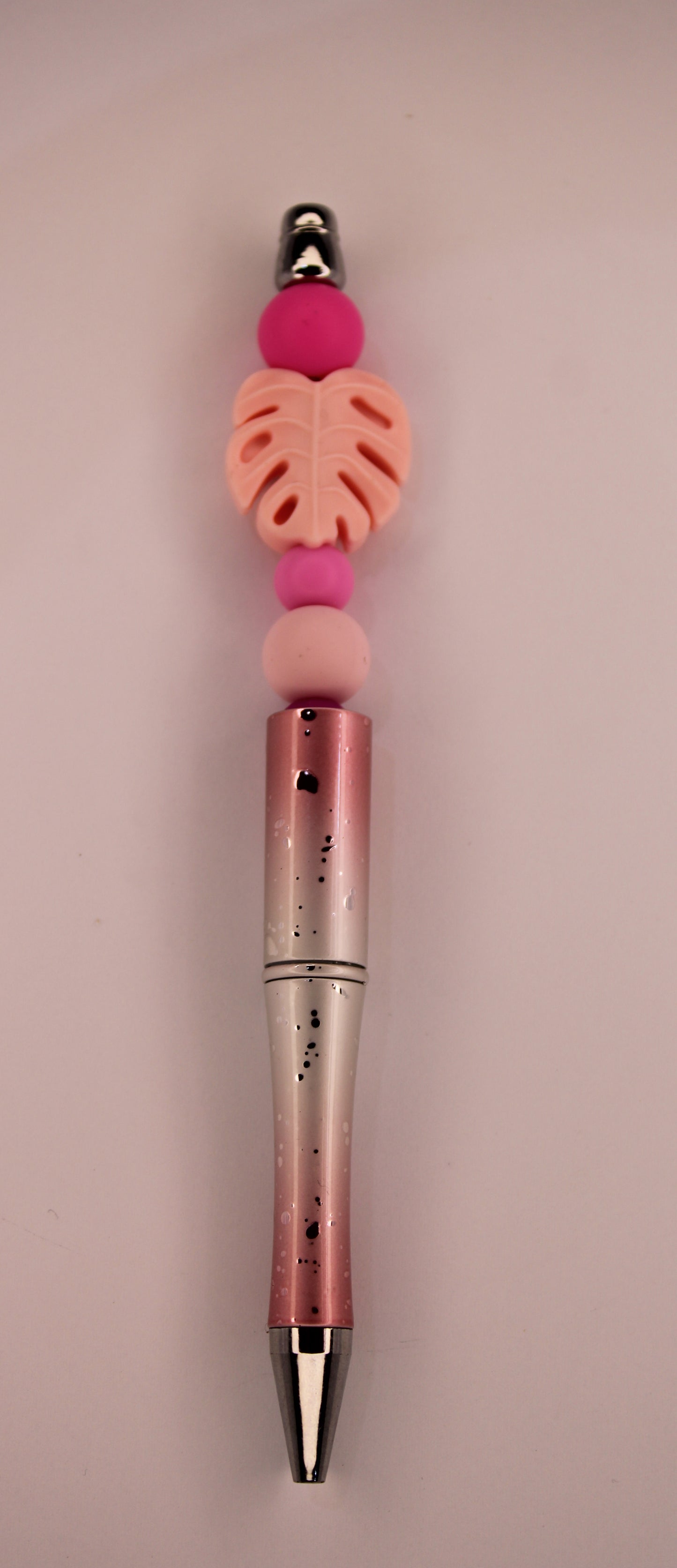 Pink Leaf Glitter Pen