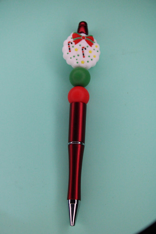 Red Xmas Wreath Pen