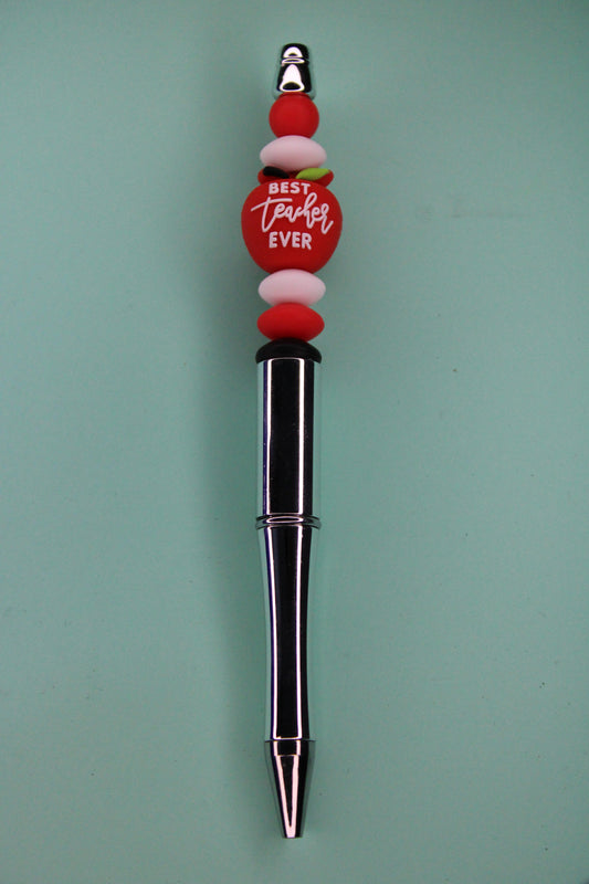 Red & White Teacher Apple Pen