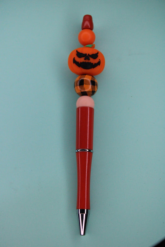 Orange Tartan Pumpkin Pen