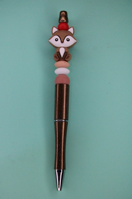 Brown Sparkle Fox Pen