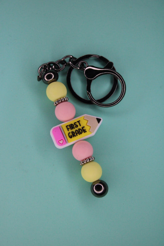 First Grade Pencil Keychain