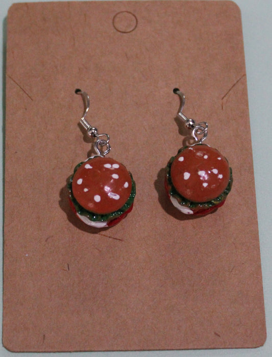 3D Hamburger Earrings
